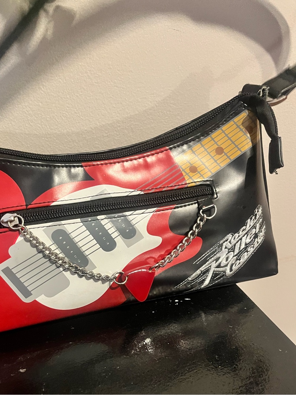 Disney Rockin Rollercoaster Guitar-Print Shoulder Bag